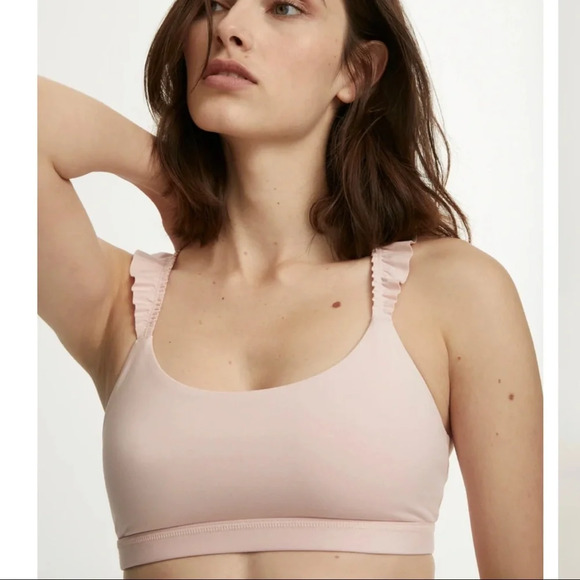 Bandier x Something Navy Ruffle Bra in Pale Blush Size Small - Picture 2 of 10